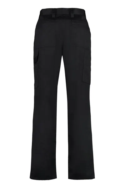 Shop Burberry Stretch Cotton Cargo Trousers In Black