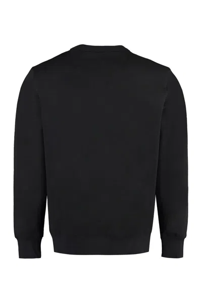 Shop C.p. Company Cotton Crew-neck Sweatshirt With Logo In Black