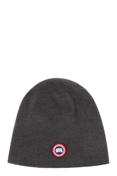 Shop Canada Goose Toque - Hat In Wool Blend In Dark Grey