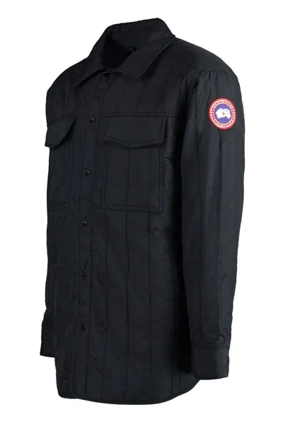 Shop Canada Goose Carlyle Technical Fabric Overshirt In Black