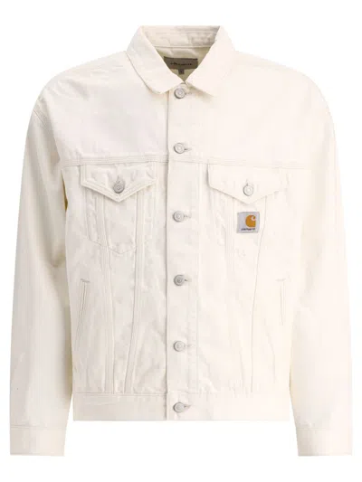 Shop Carhartt Wip "helston" Denim Jacket In White