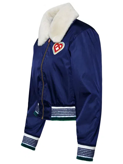 Shop Casablanca Blue Polyamide Blend Jacket In Navy