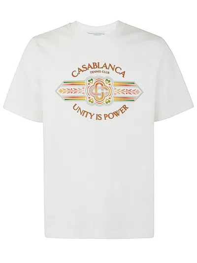 Shop Casablanca Unity Is Power Printed T-shirt Clothing In White