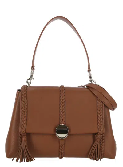 Shop Chloé "penelope" Medium Shoulder Bag In Brown
