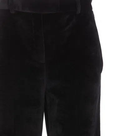 Shop Circolo 1901 Wide Leg Cotton Blend Trousers In Black