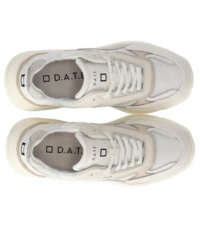 Shop Date D.a.t.e. Leather And Fabric Sneakers In White
