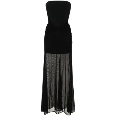 Shop David Koma Draped Dress At The Waist In Black
