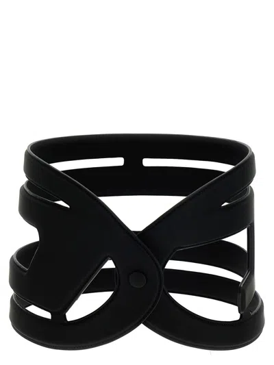Shop Diesel Oval-d Leather Belt In Black