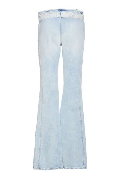 Shop Diesel Denim With Belt In Blu Denim Chiaro