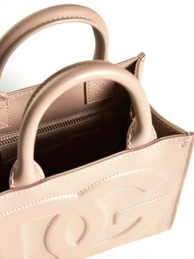 Shop Dolce & Gabbana Dg Daily Mini Leather Tote In Pale Pink