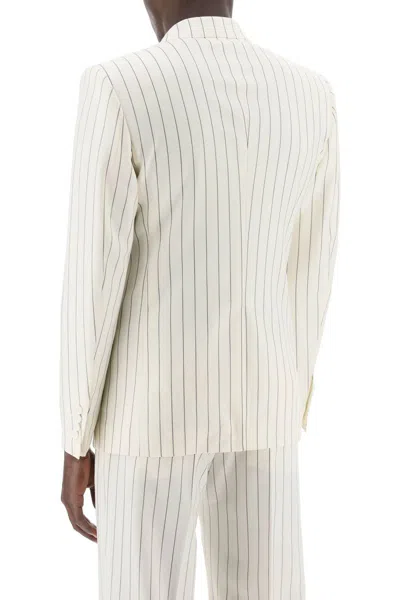Shop Dolce & Gabbana Double-breasted Pinstripe In Multicolor
