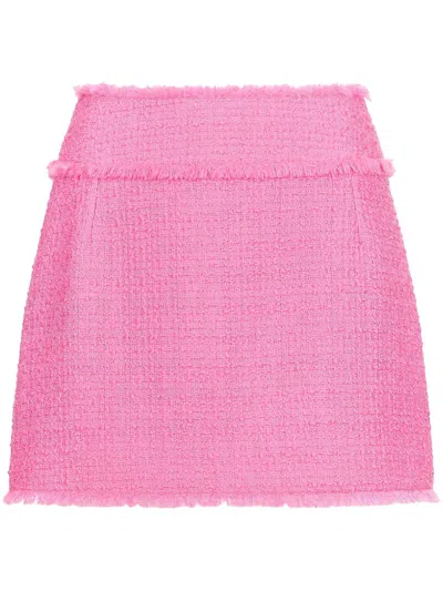 Shop Dolce & Gabbana High-waisted Mini Skirt In Pink & Purple
