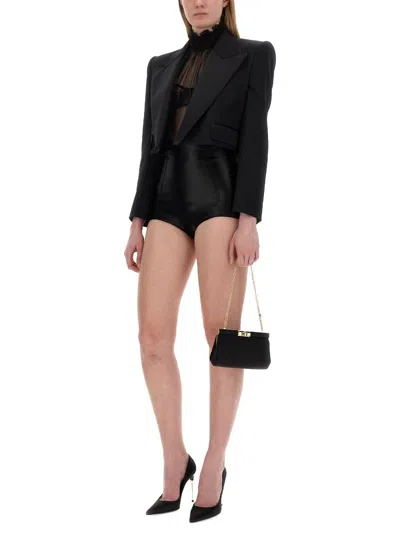 Shop Dolce & Gabbana Short Tuxedo Jacket In Black
