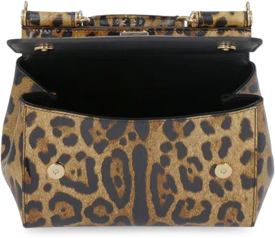 Shop Dolce & Gabbana Kim Dolce&gabbana - Sicily Small Leather Handbag In Animalier