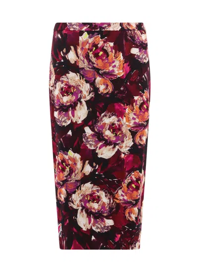 Shop Dolce & Gabbana Printed Midi Skirt In Multicolor