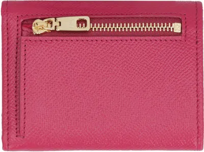 Dolce & Gabbana Small Leather Flap-over Wallet In Pink