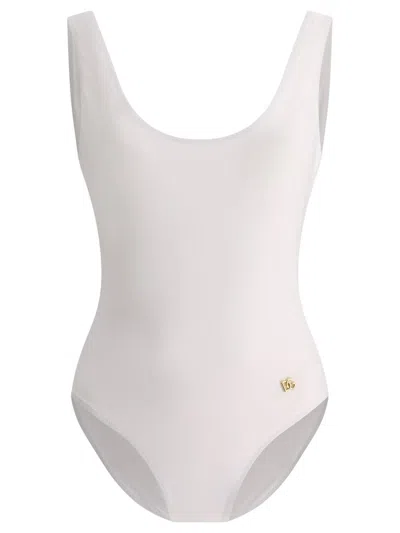 Shop Dolce & Gabbana Swimsuit With Logo In White