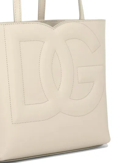 Shop Dolce & Gabbana Tote Bag With Logo In Ivory