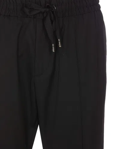 Shop Dolce & Gabbana Tecno Drawstring Trousers In Black