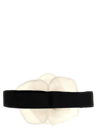 Shop Dolce & Gabbana Flower Choker In White/black