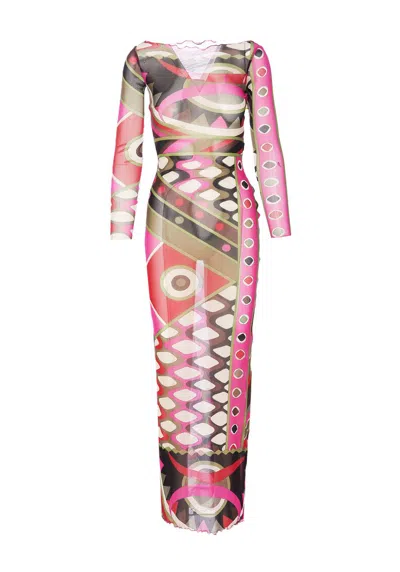 Shop Pucci Dresses In Black/pink
