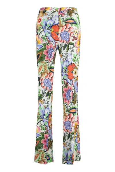 Shop Etro Floral Pants In Multicolor