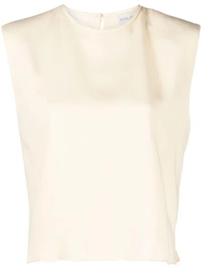 Shop Forte Forte Forte_forte Stretch Crepe Cady Boxy Top In Beige