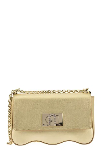 Shop Furla ' 1927' Gold Calf Leather Bag