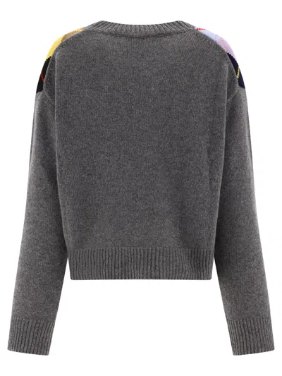 Shop Ganni "harlequin" Sweater In Grey