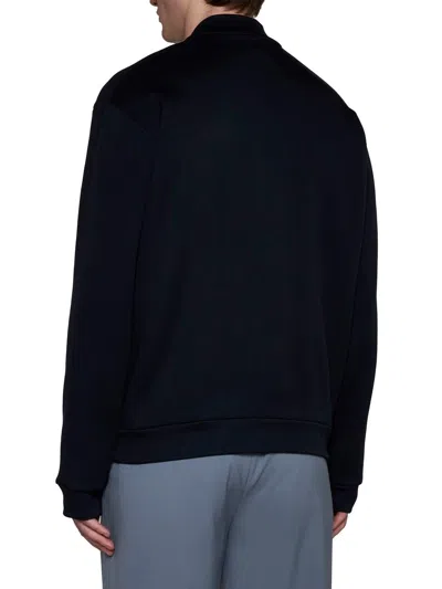Shop Giorgio Armani Techno Fabric Sweatshirt In Blue