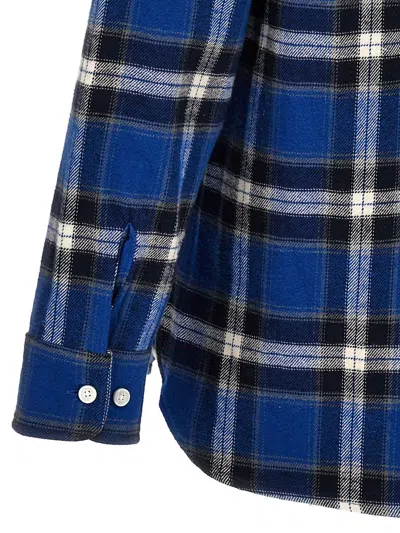 Shop Givenchy Checked Cotton Shirt In Blue