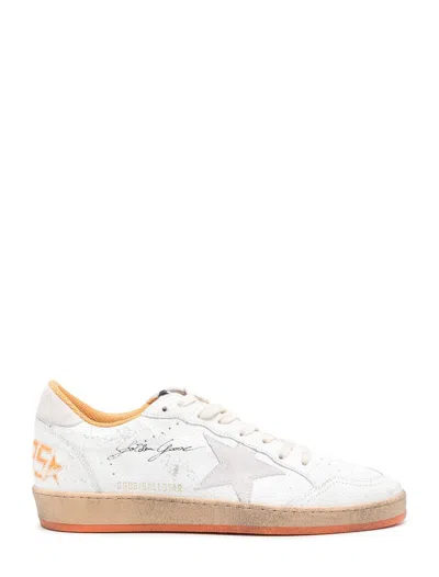 Shop Golden Goose Flat Shoes In White/beige/orange