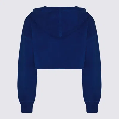 Shop Golden Goose Blue And White Cotton Sweatshirt In Blue/heritage White