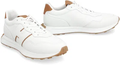 Shop Hogan H601 Leather Sneakers In White