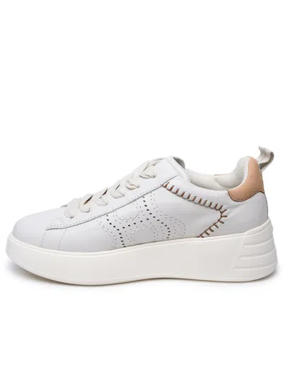 Shop Hogan Ivory Leather Rebel Sneakers In White