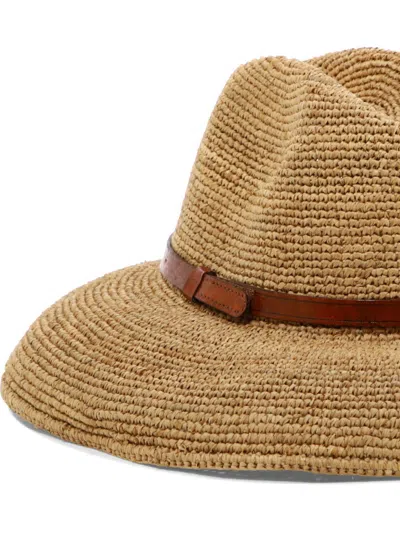 Shop Ibeliv Natural Raffia And Brown Leather Safari Hat