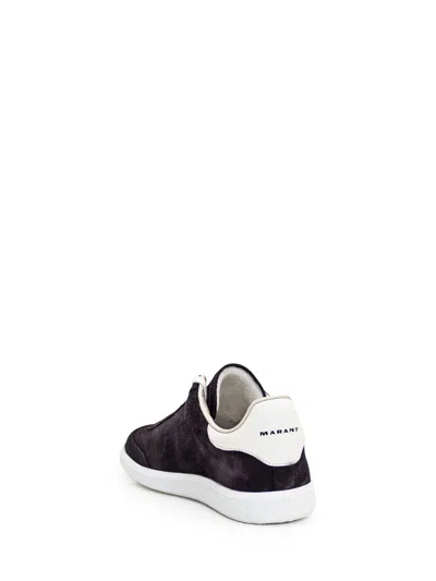 Shop Isabel Marant 'suede Logo Snea' Sneakers In White/black