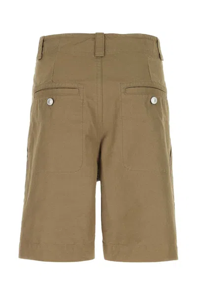 Shop Isabel Marant Khaki Cotton Shorts In Brown