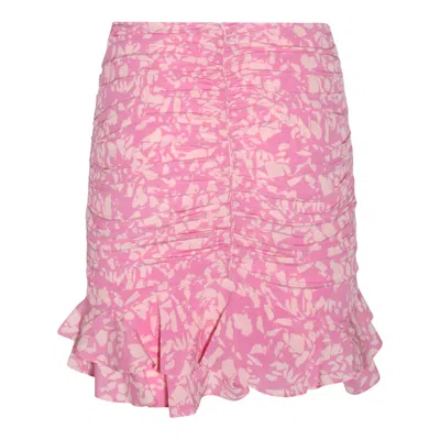 Shop Isabel Marant Pink And White Silk Blend Skirt