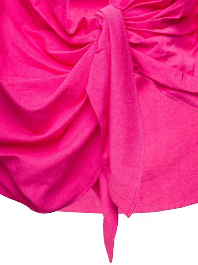 Shop Jacquemus 'la Chemise Bahia' Fuchsia Draped Shirt In Viscose Woman In Fuxia