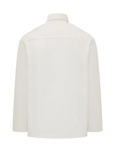 Jil Sander Organic Cotton Denim Shirt In White