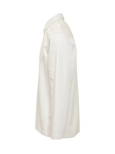 Jil Sander Organic Cotton Denim Shirt In White