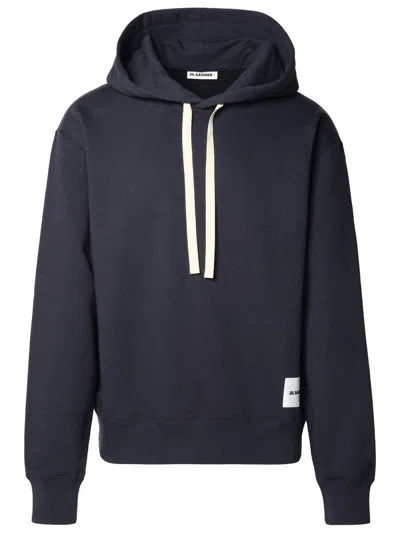 Shop Jil Sander Navy Cotton Sweatshirt