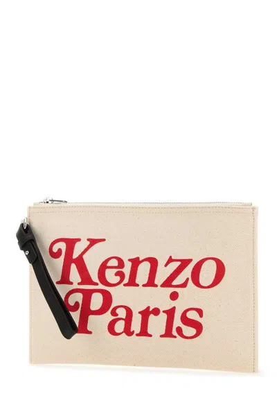 Shop Kenzo ' Utility' Clutch In Beige