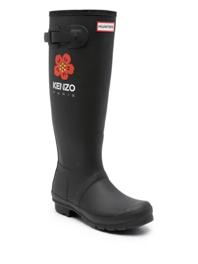 Shop Kenzo X Hunter Rain Boots In Black