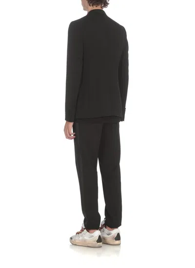 Lanvin Single-breasted Wool Tuxedo Jacket With Shiny Lapels In Black
