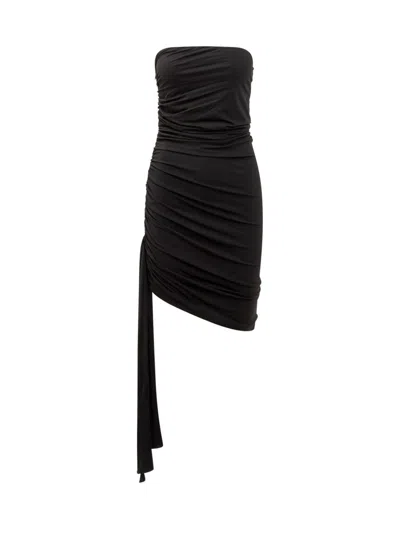 Shop Magda Butrym Dress With Sash In Black