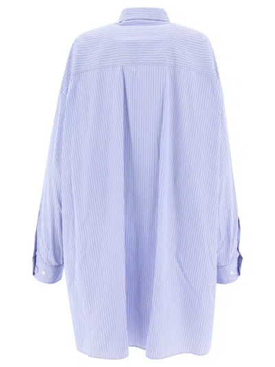 Shop Maison Margiela Oversized Cotton Shirt In Clear Blue