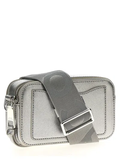 Shop Marc Jacobs 'the Metallic Snapshot' Crossbody Bag In Silver