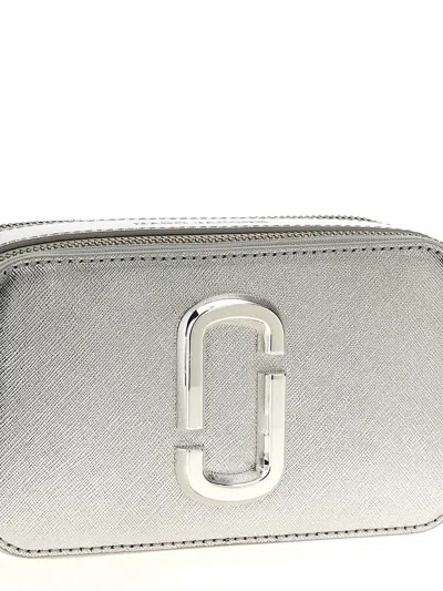 Shop Marc Jacobs 'the Metallic Snapshot' Crossbody Bag In Silver
